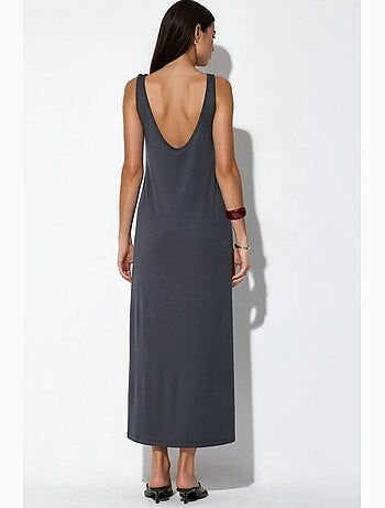 Robe longue unie en jersey busem