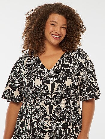 Robe longue unie en maille gaufrée