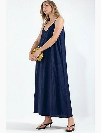 Robe longue unie style nuisette femme busem