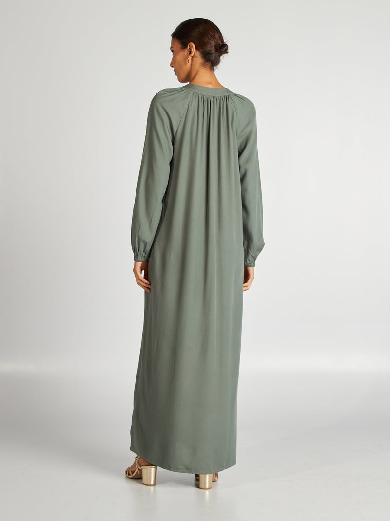 Robe longue unie Vert - Kiabi