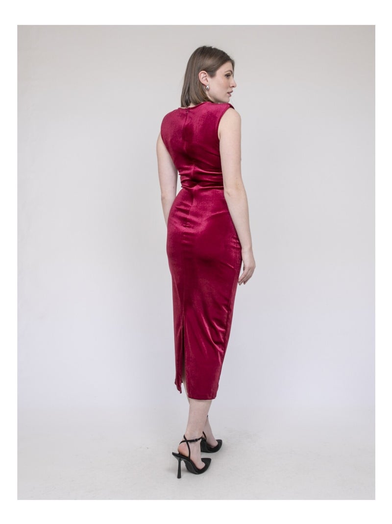 Robe longue velours ICASSIE Bordeaux - Kiabi