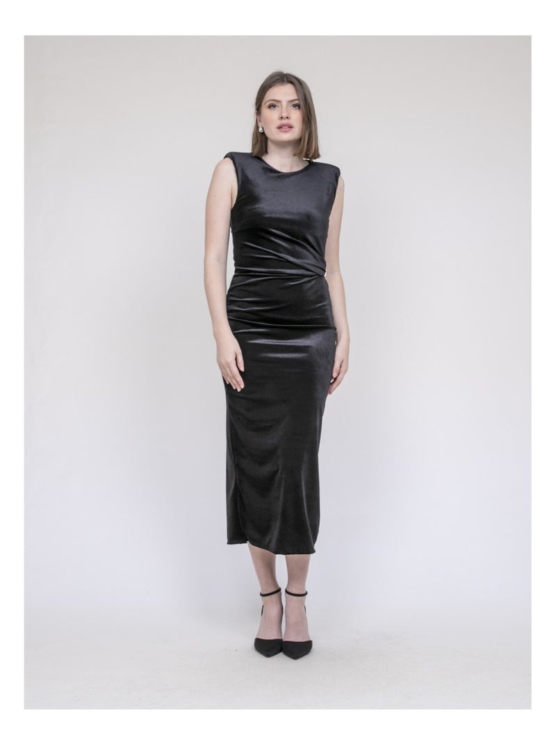 Robe longue velours ICASSIE Noir - Kiabi