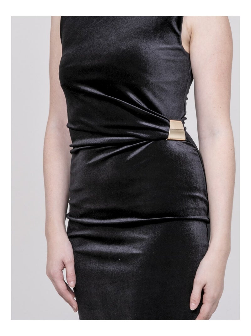 Robe longue velours ICASSIE Noir - Kiabi