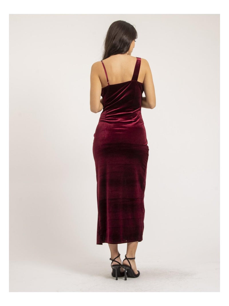 Robe longue velours INAKIA Bordeaux - Kiabi
