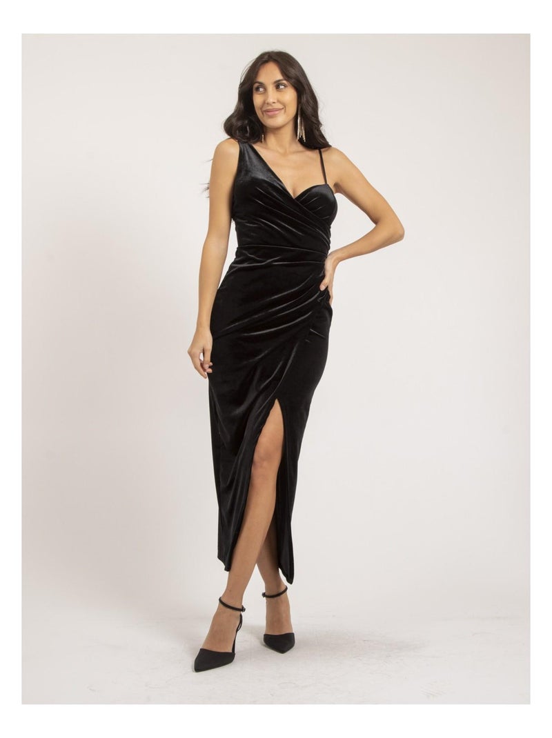 Robe longue velours INAKIA Noir - Kiabi