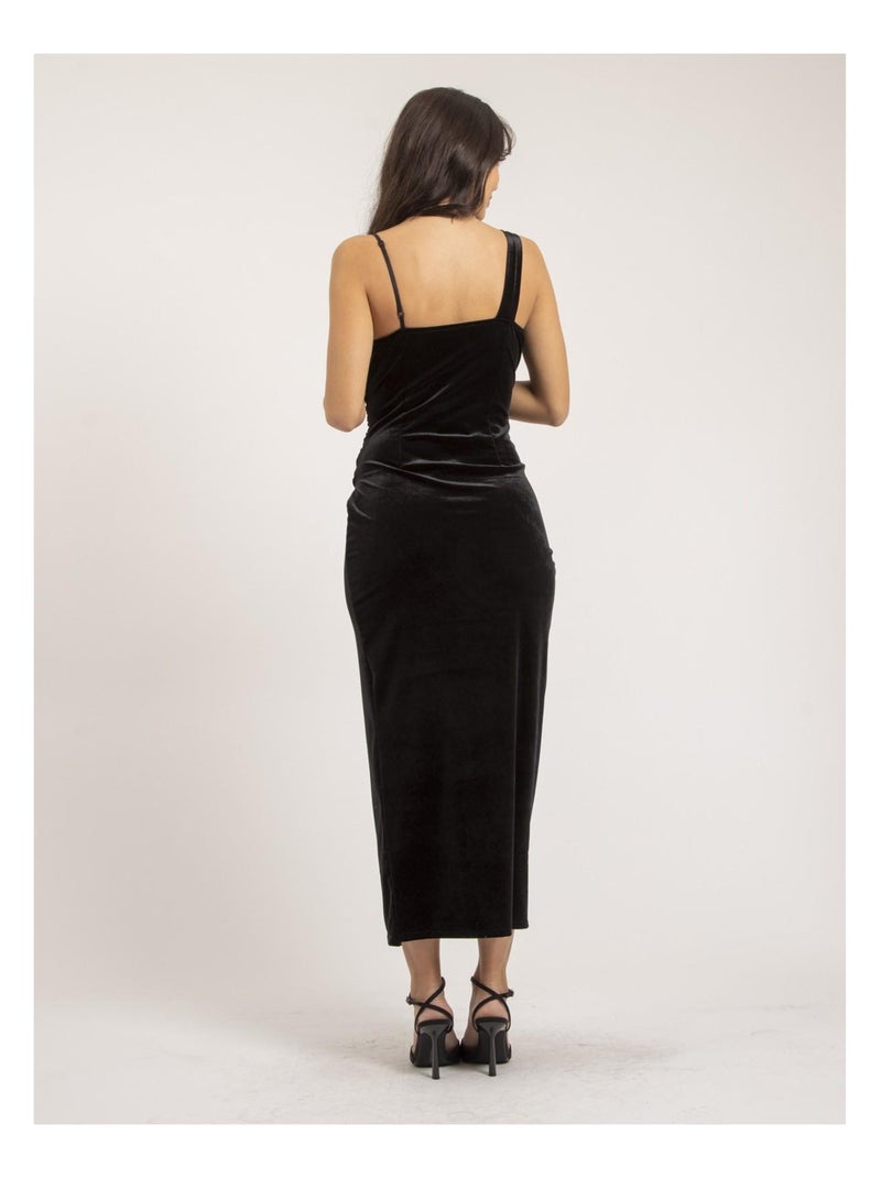 Robe longue velours INAKIA Noir - Kiabi