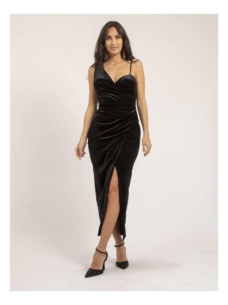 Robe longue velours INAKIA Noir - Kiabi