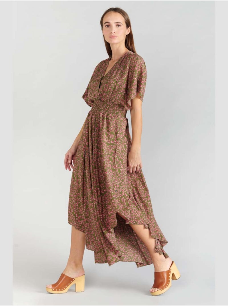 Robe longue YAKA droite 'Le Temps Des Cerises' Vert - Kiabi