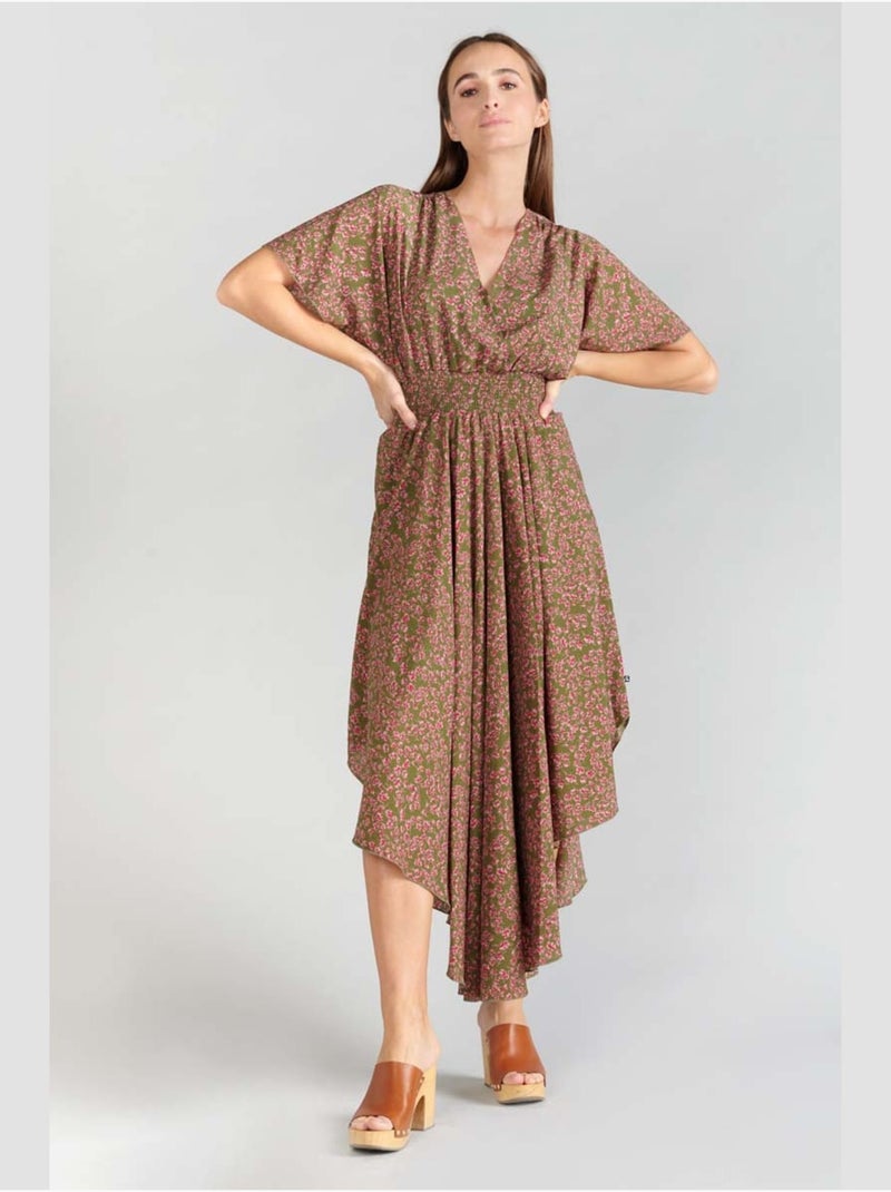 Robe longue YAKA droite 'Le Temps Des Cerises' Vert - Kiabi