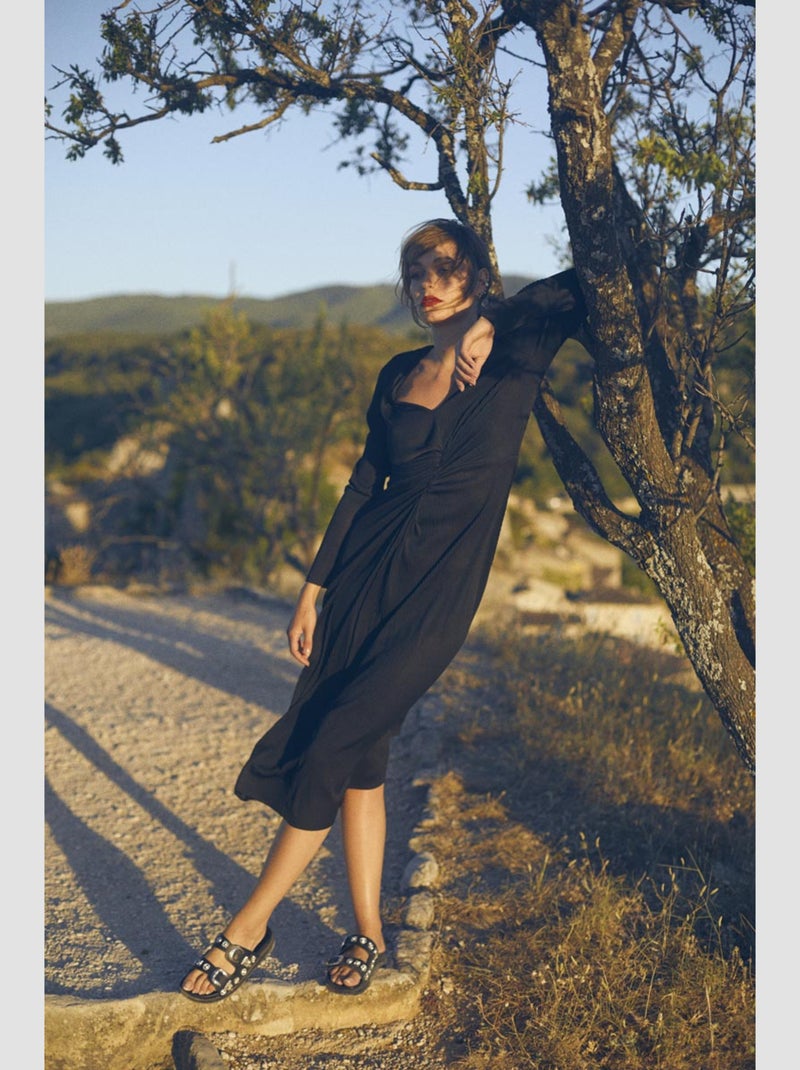 Robe longue YAMA droite 'Le Temps Des Cerises' Noir - Kiabi