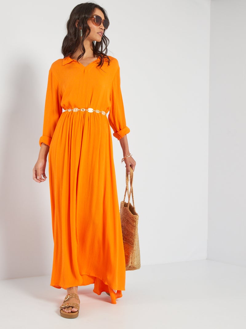 Robe longues à manches longues Orange - Kiabi