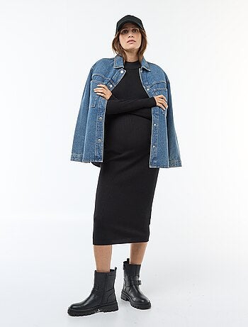 Robe longues côtelée de maternité