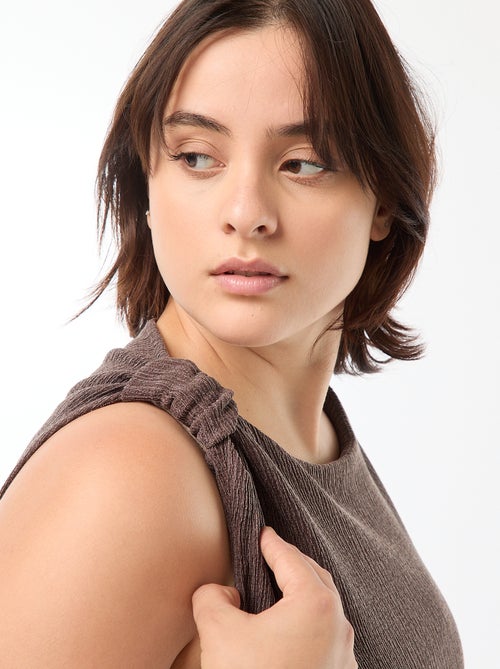 Robe longues sans manches en maille gaufrée - Kiabi