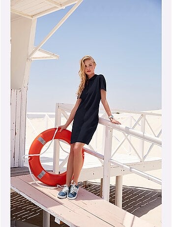 Robe Longueur Au-dessus Du Genou, Style Polo - Taille Standard - helline
