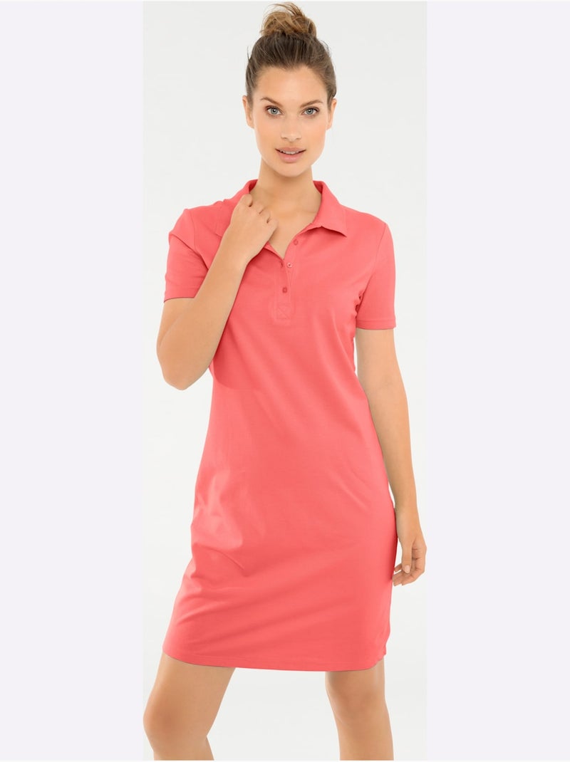 Robe Longueur Au-dessus Du Genou, Style Polo - Taille Standard - Helline Corail - Kiabi