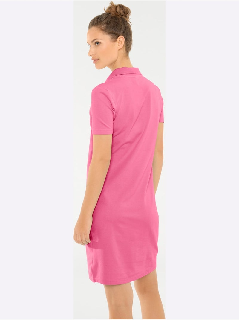 Robe Longueur Au-dessus Du Genou, Style Polo - Taille Standard - Helline Rose fushia - Kiabi