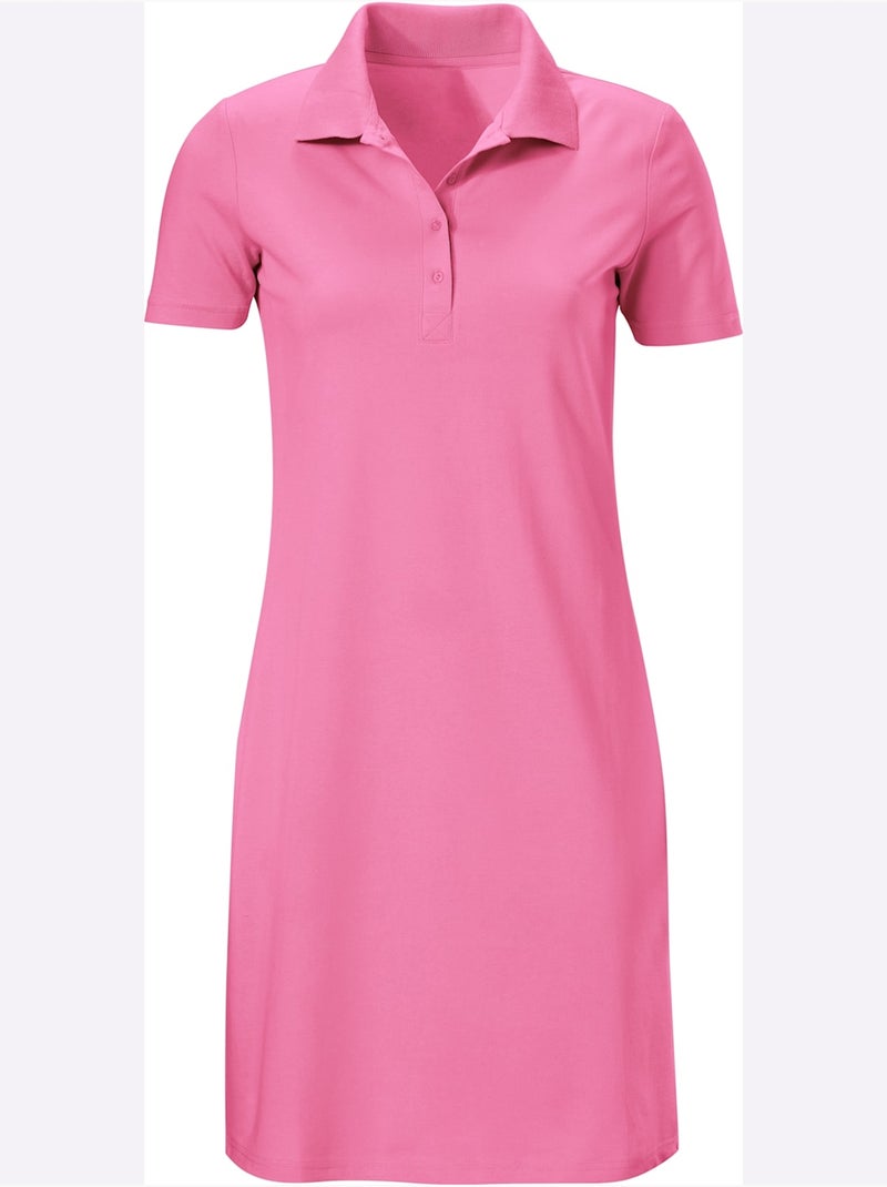 Robe Longueur Au-dessus Du Genou, Style Polo - Taille Standard - Helline Rose fushia - Kiabi