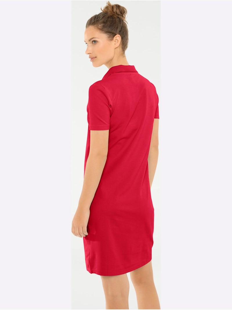 Robe Longueur Au-dessus Du Genou, Style Polo - Taille Standard - Helline Rouge - Kiabi