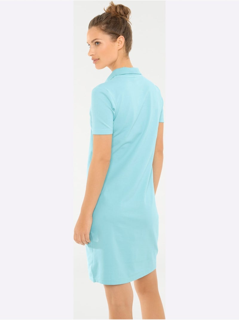 Robe Longueur Au-dessus Du Genou, Style Polo - Taille Standard - helline Turquoise - Kiabi