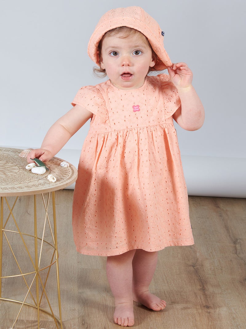 ROBE LOUISE VOILE MANCHES COURTES BEBE Orange - Kiabi