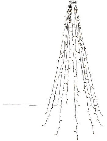 Robe lumineuse d'extérieur 165 cm 170 led blanc chaud fil vert 13 fonctions sur secteur