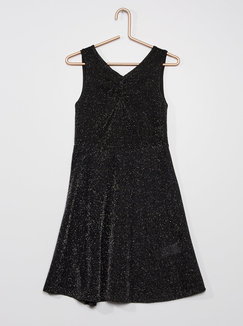 Robe maille brillante noir/argent - Kiabi