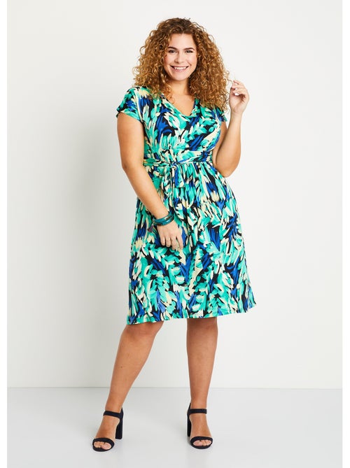 Robe maille courte évasée imprimé fantaisie - AFIBEL - Kiabi Robe maille courte évasée imprimé fantaisie - AFIBEL - Kiabi