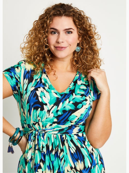 Robe maille courte évasée imprimé fantaisie - AFIBEL - Kiabi Robe maille courte évasée imprimé fantaisie - AFIBEL - Kiabi