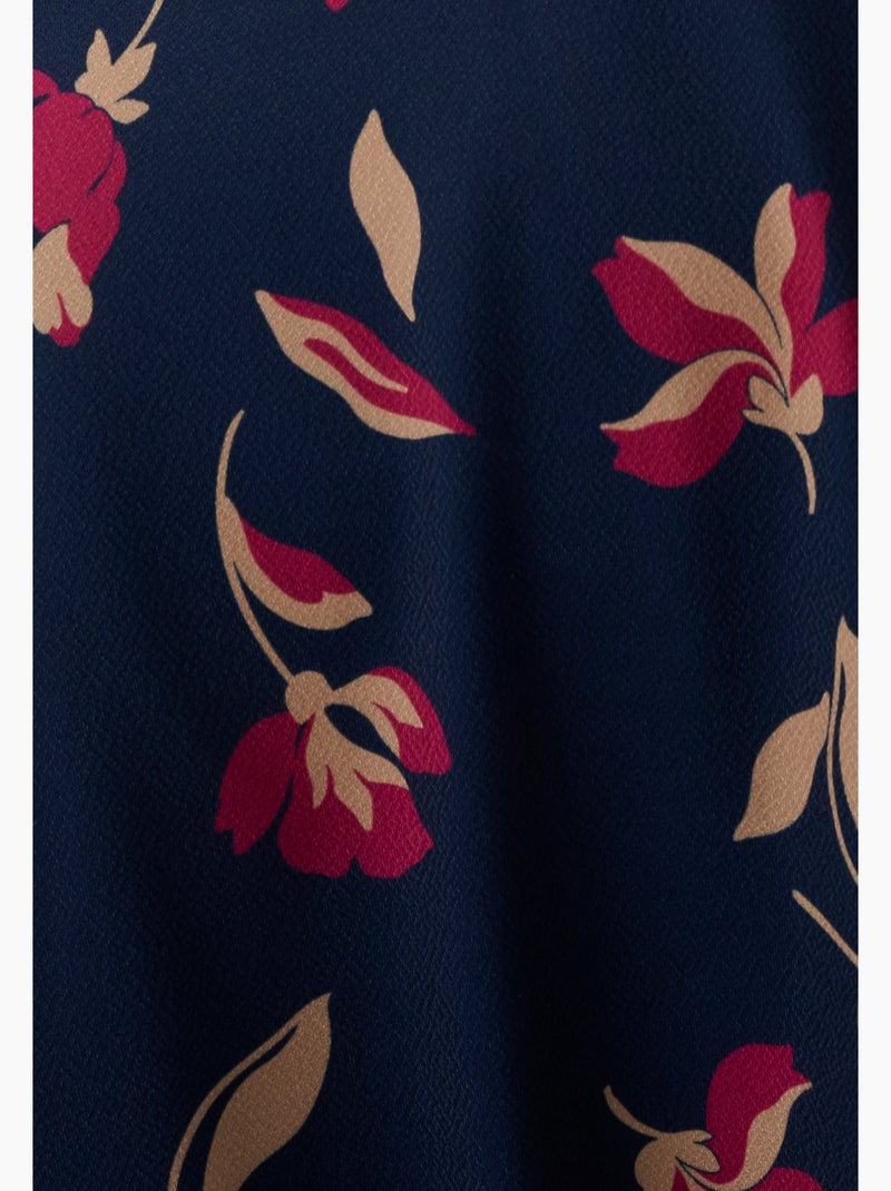 Robe maille crêpe effet cache-coeur - damart Bleu - Kiabi