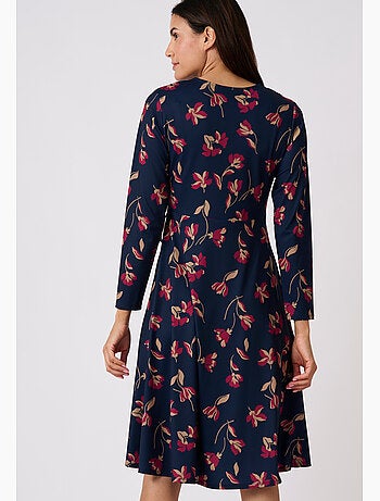 Robe maille crêpe effet cache-coeur - Damart