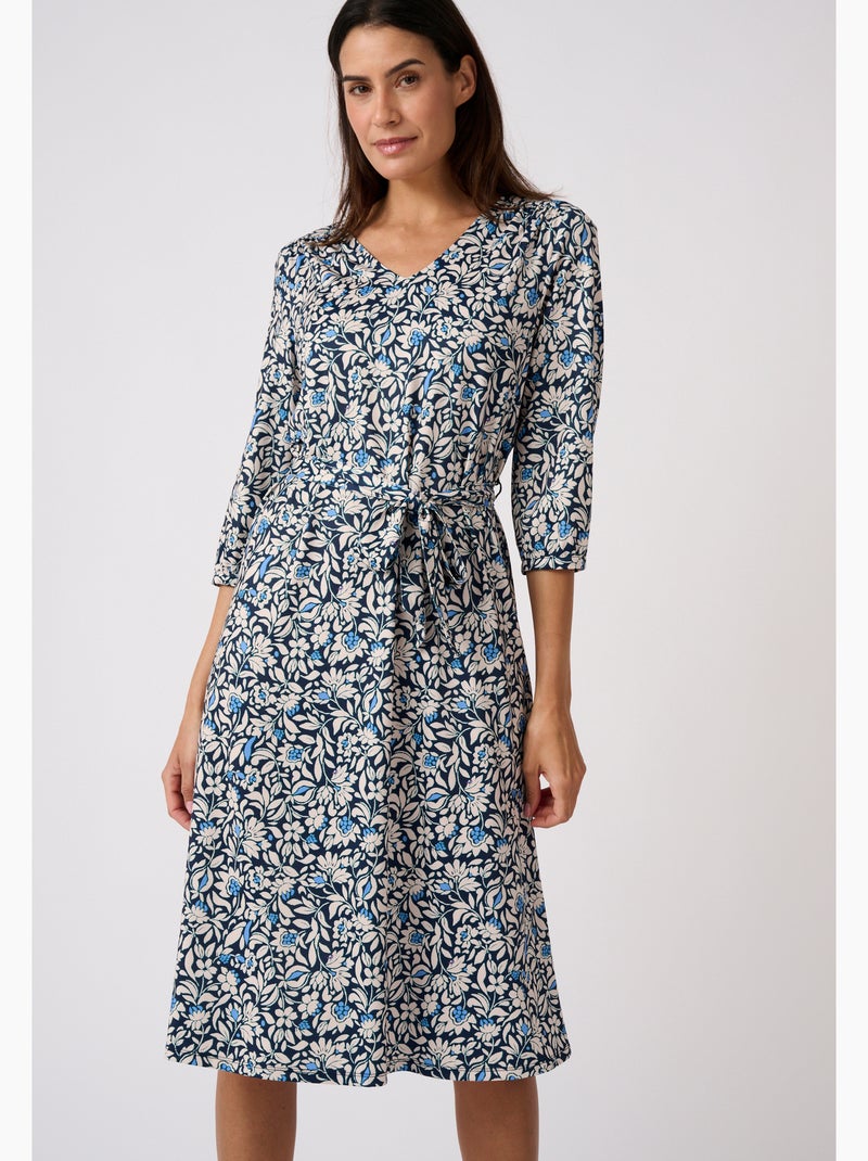 Robe maille crêpe stretch - Damart Bleu - Kiabi