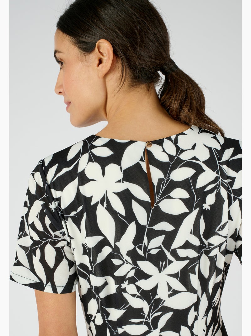 Robe maille crêpe stretch - Damart Noir - Kiabi