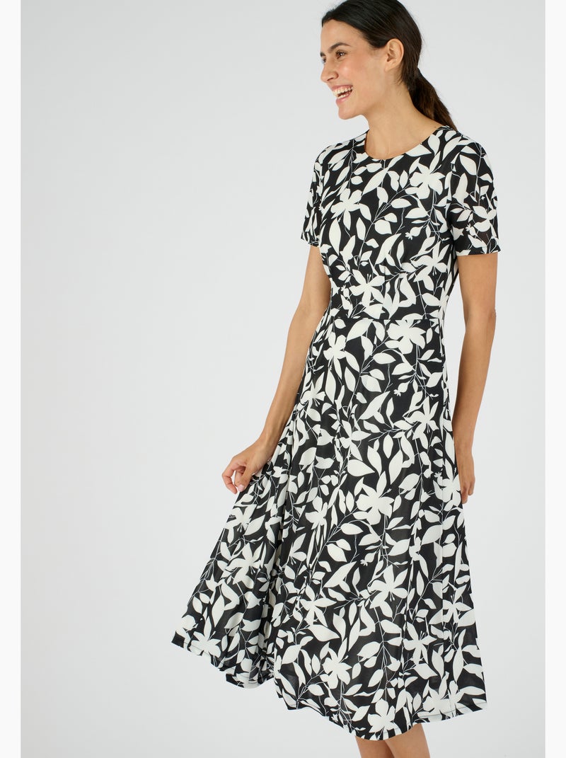 Robe maille crêpe stretch - Damart Noir - Kiabi