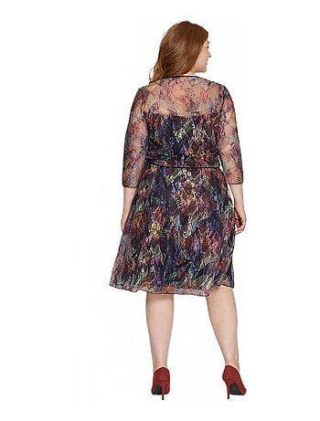 Robe maille dentelle imprimée