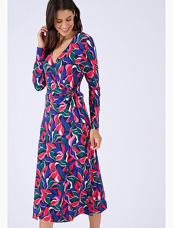 Robe maille effet cache-coeur viscose stretch - Damart