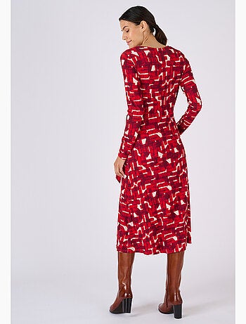 Robe maille effet cache-coeur viscose stretch - Damart