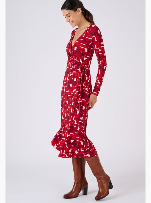 Robe maille effet cache-coeur viscose stretch - Damart - Kiabi