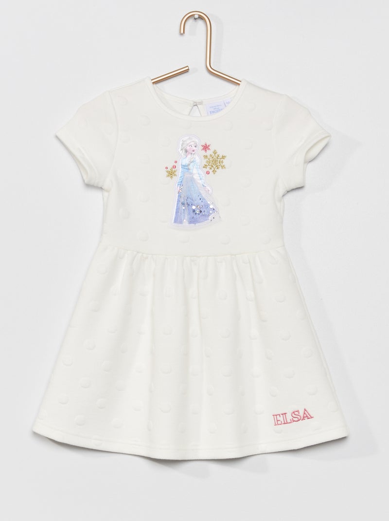 Robe maille fantaisie 'La Reine des Neiges' Blanc - Kiabi