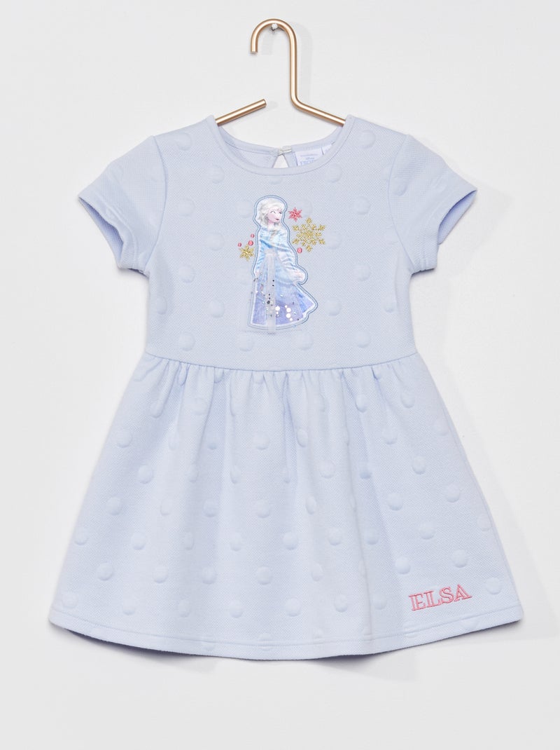 Robe maille fantaisie 'La Reine des Neiges' bleu - Kiabi