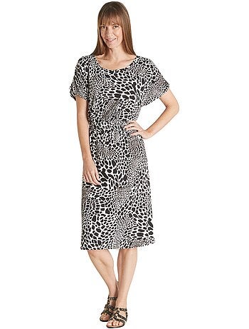 Robe maille fluide encolure bateau