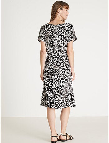 Robe maille fluide encolure bateau