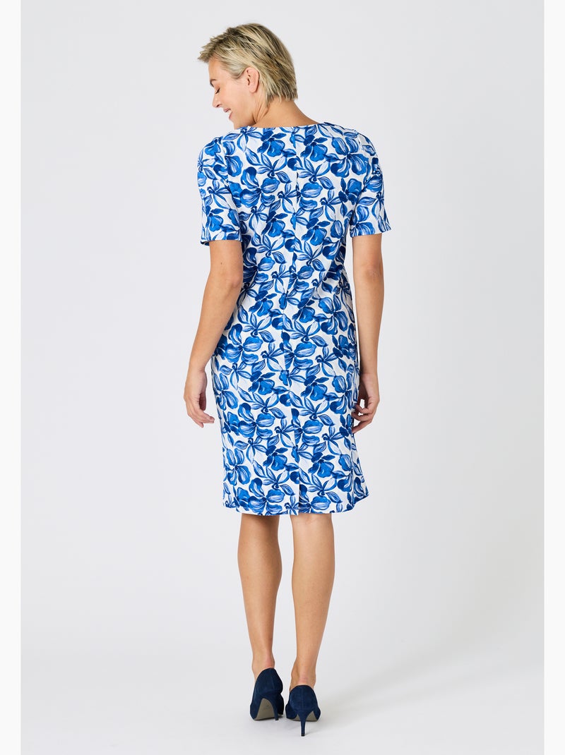 Robe maille gaufrée - Damart Bleu - Kiabi