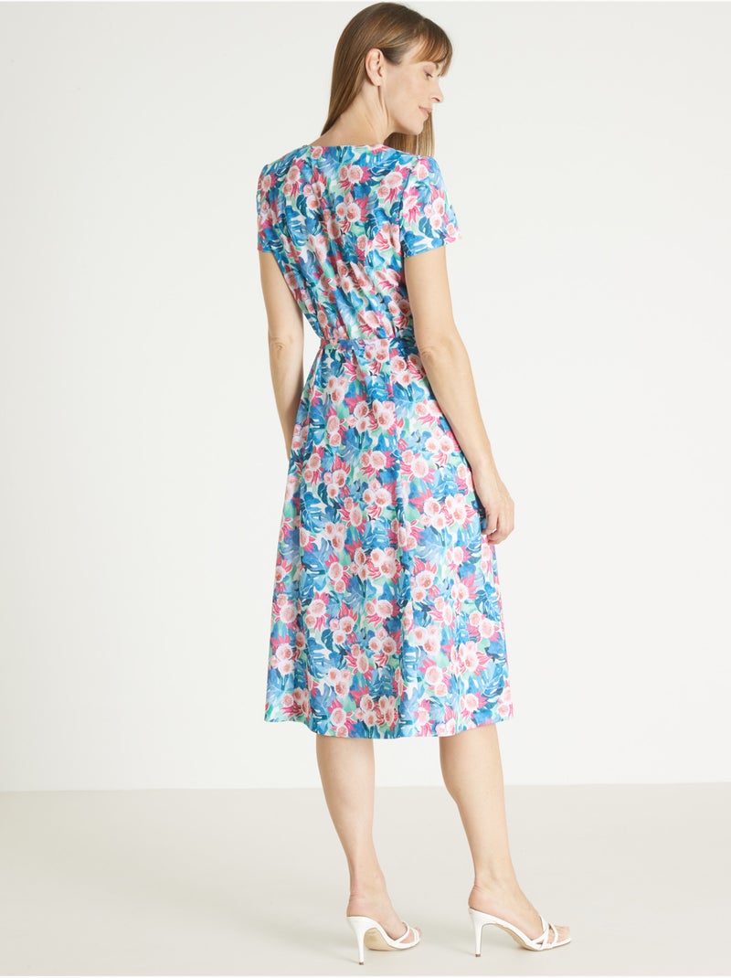 Robe maille manches courtes - DAXON Rose/Multicolore - Kiabi