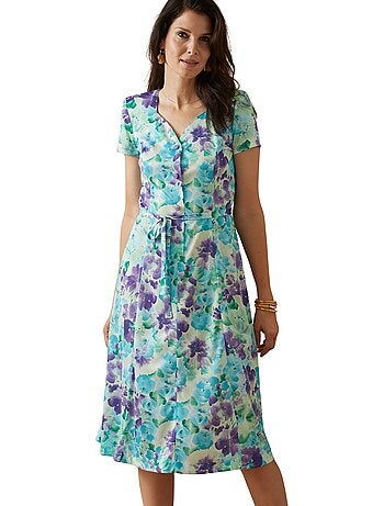 Robe maille manches courtes