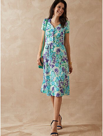 Robe maille manches courtes