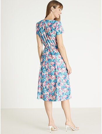 Robe maille manches courtes