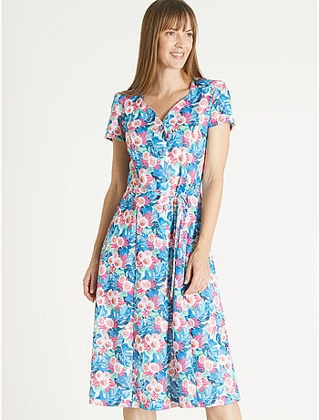 Robe maille manches courtes