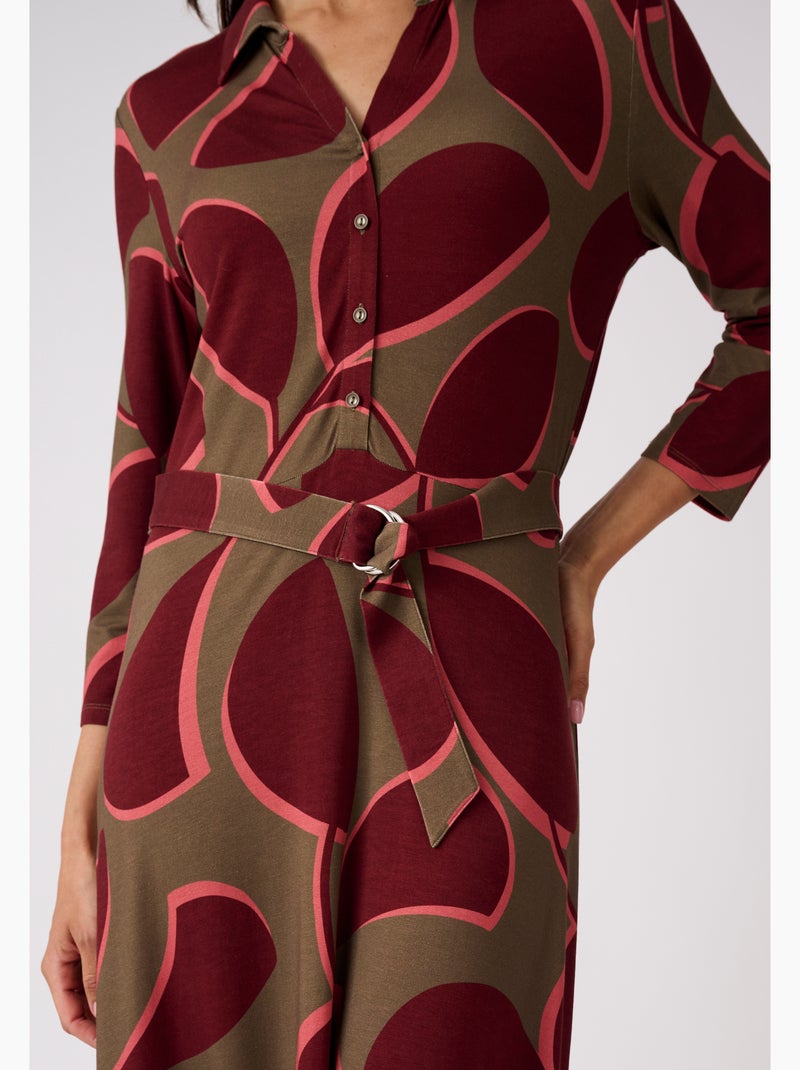 Robe maille stretch évasée - Damart Vert - Kiabi