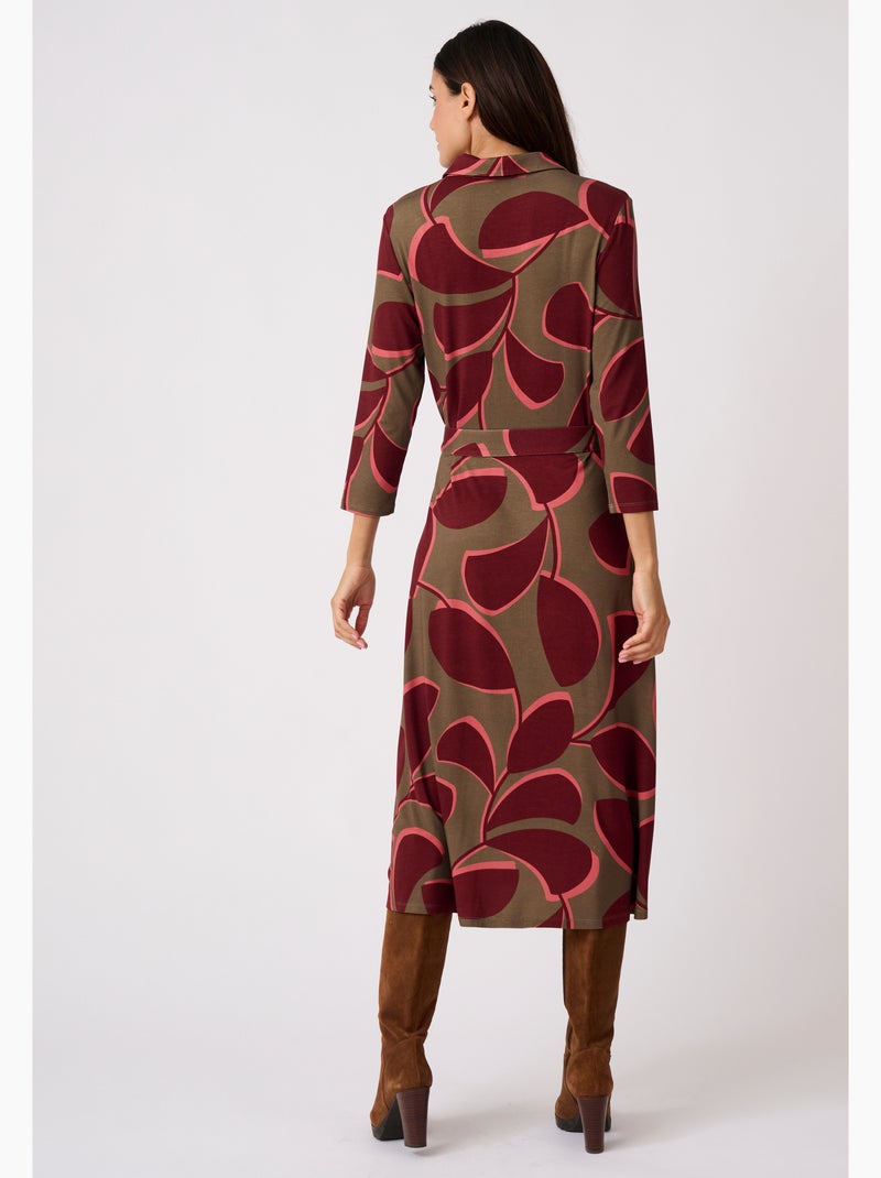 Robe maille stretch évasée - Damart Vert - Kiabi