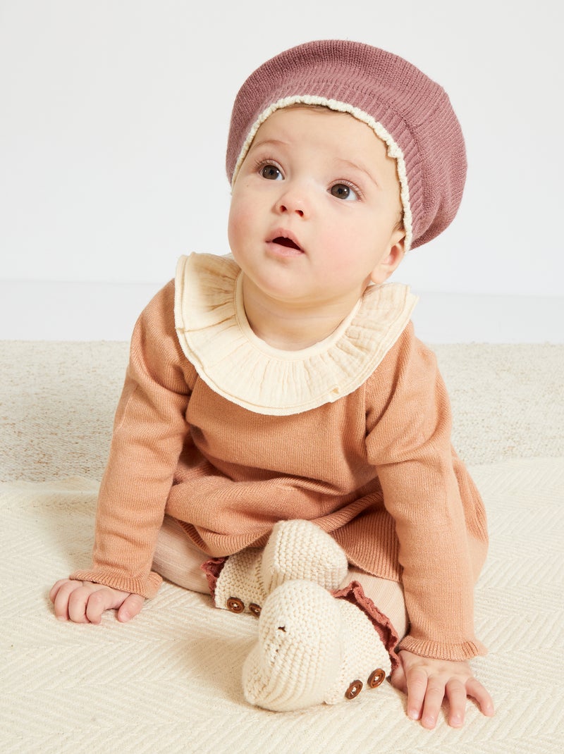 Robe maille tricot beige - Kiabi